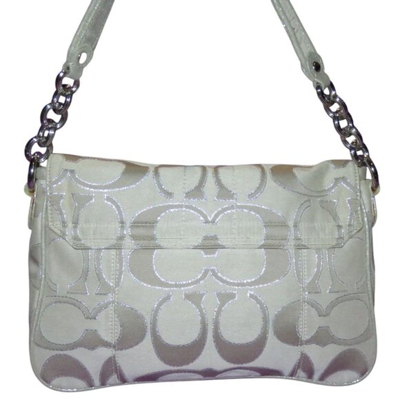 Coach  2011 Poppy Signature C Metallic Canvas & Leather Messenger Flap Satchel - Picture 2 of 15